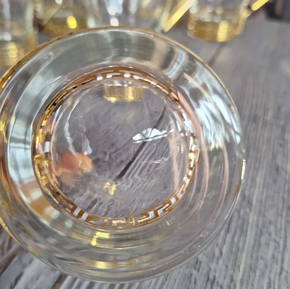 Vintage Libbey Glass Co. "Greek Key" Continental Coffee Cups 6 - Picture 9 of 10